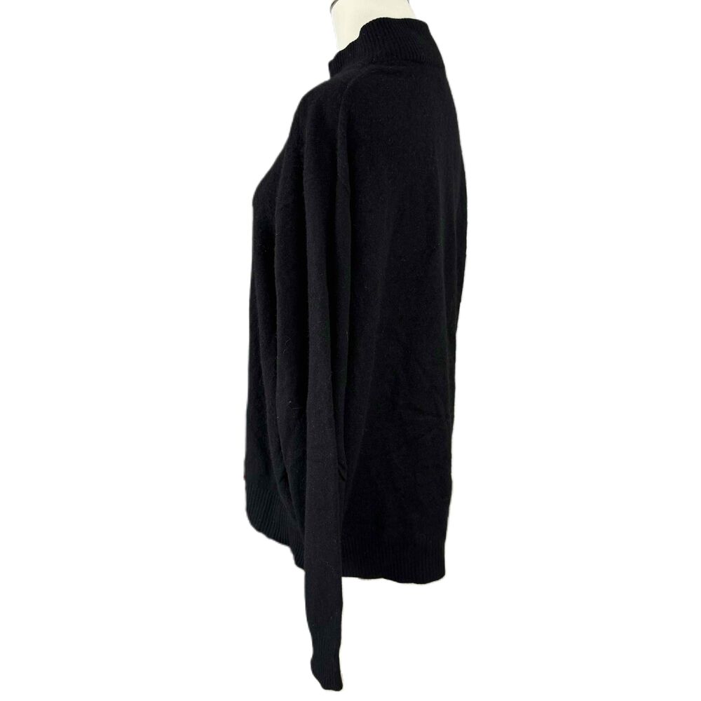 Daniel Bishop Black Cashmere Quarter Zip Pullover Basic Sweater Long Sleeve XL - Picture 4 of 13